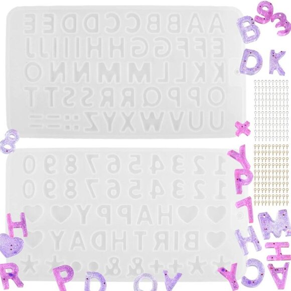 Small DIY Silicone Resin Mold for Letters, Number Alphabet Jewelry Keychain Cast - Picture 1 of 7